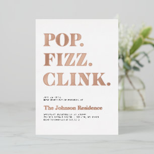 Foil Pop Fizz Clink お正月 箔招待状