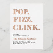 Foil Pop Fizz Clink お正月 箔招待状 (正面)
