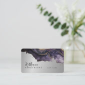 Foil Purple Agate gold glitter marble Professional 名刺 (スタンド正面)