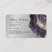 Foil Purple Agate gold glitter marble Professional 名刺 (裏面)