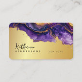 Foil Purple Agate gold glitter marble Professional 名刺 (正面)