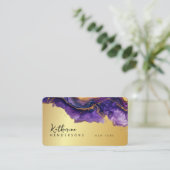 Foil Purple Agate gold glitter marble Professional 名刺 (スタンド正面)