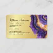 Foil Purple Agate gold glitter marble Professional 名刺 (裏面)