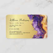 Foil Purple Agate gold glitter marble Professional 名刺 (裏面)