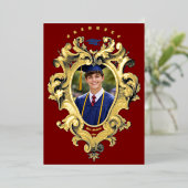 Foil Rococo Cartouche Photo Template Graduation 箔招待状 (立ち正面)