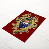 Foil Rococo Cartouche Photo Template Graduation 箔招待状 (回転した状態)