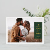 Foil Rustic Tree Woodgrain Christmas Photo Card 箔招待状 (立ち正面)