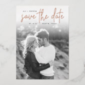 Foil Sketched Announcement | Photo Save the Date 箔招待状 (正面)