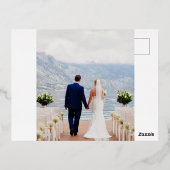 Foil Wedding Brown and beige Invitation 箔招待状ポストカード (裏面)