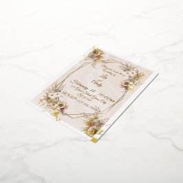 Foil Wedding Brown and beige Invitation 箔招待状ポストカード