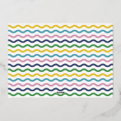 Foil White Happy Merry Wavy Christmas Photo Card 箔招待状 (裏面)