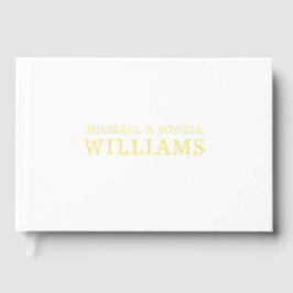 Foil White Modern Guest Book Simple Photo Elegant  ゲストブック