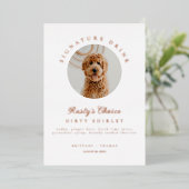 Foiled Signature Drinkのバー結婚写真の署名メニュー 箔招待状 (立ち正面)