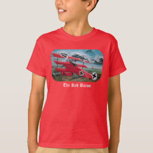 Fokkerの赤い男爵の三葉機 Tシャツ