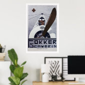 Fokker Schwerin WW1航空ポスター – 大 ポスター (ホームオフィス)
