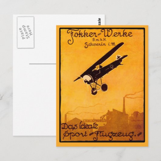 Fokker Worke Poster on Notecards ポストカード (正面/裏面)
