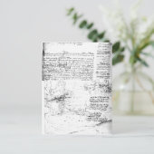 Fol.145v-a、Da Vinciのノートからページ ポストカード (スタンド正面)