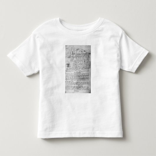 Fol.145v-bのDa Vinciのノートからのページ トドラーTシャツ (正面)