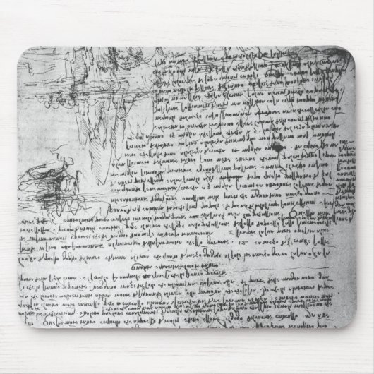 Fol.145v-bのDa Vinciのノートからのページ マウスパッド (正面)