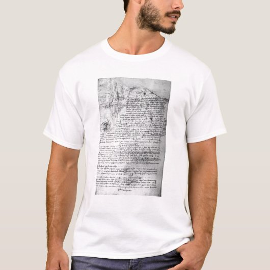 Fol.145v-bのDa Vinciのノートからのページ Tシャツ (正面)