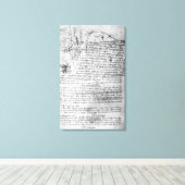 Fol.145v-b、Da Vinciのノートブックからページ キャンバスプリント (インサイチュ (ウッドフロア))