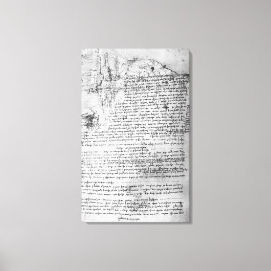 Fol.145v-b、Da Vinciのノートブックからページ キャンバスプリント (正面)