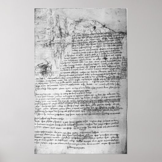 Fol.145v-b、Da Vinciのノートブックからページ ポスター (正面)