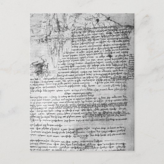 Fol.145v-b、Da Vinciのノートブックからページ ポストカード (正面)