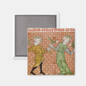 Fol.215v誘惑：踊りカップル マグネット (正面/裏面)
