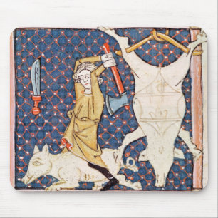 Fol.59v 12月: 殺害のブタ マウスパッド