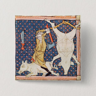 Fol.59v 12月: 殺害のブタ 缶バッジ