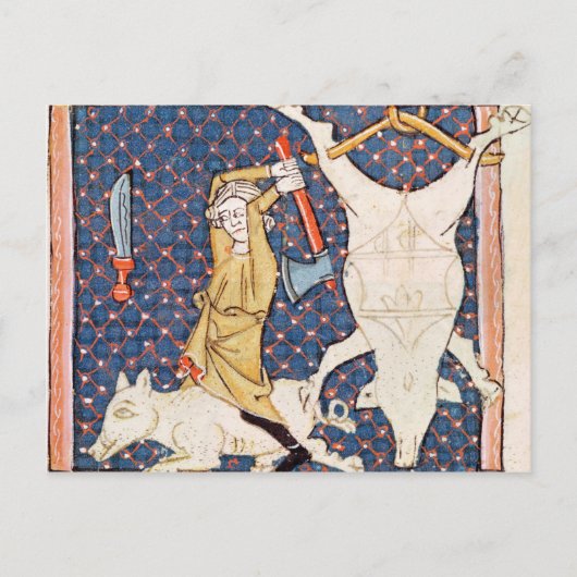 Fol.59v 12月:豚を殺す ポストカード (正面)