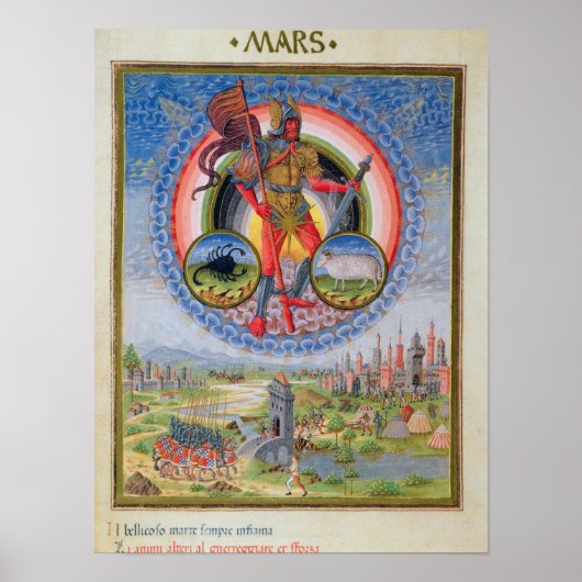 Fol.7v惑星火星, 'De Sphaera', 1470 ポスター (正面)