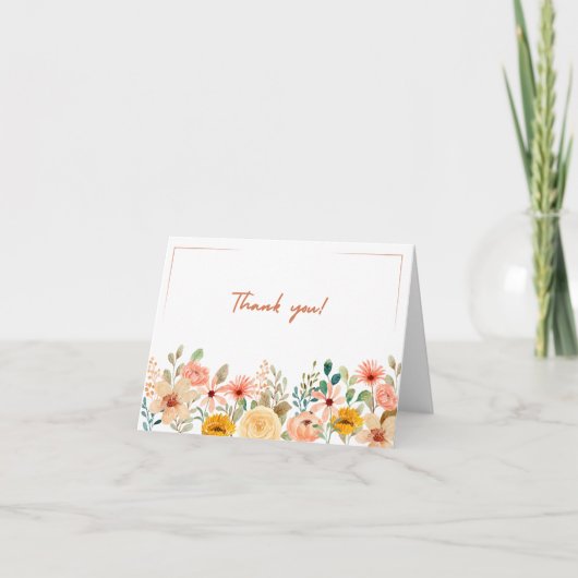 Foldable Floral Thank You Card サンキューカード (正面)