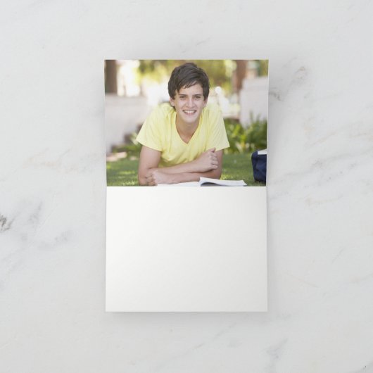 FOLDED感謝していバー（ユダヤ教の）バル・ミツバー金ゴールドスクリプトタイプ サンキューカード (内部)