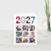 Folded 2027 Photo Collage Christmas 9 Photos シーズンカード (正面)