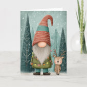 Folded 5x7 Gnome Christmas Card カード (正面)
