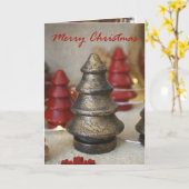 Folded Aged Gold Tree Christmas Card カード (黄色い花)