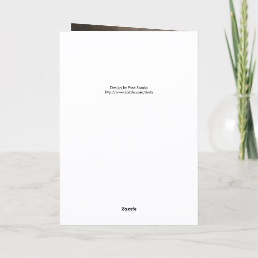 Folded Aged Gold Tree Christmas Card カード (裏面)