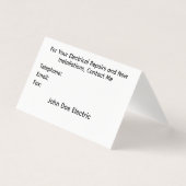 Folded Business Card for Electricians (正面)