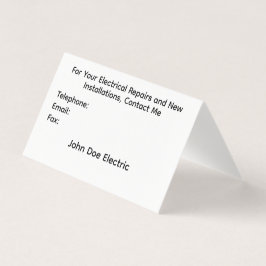 Folded Business Card for Electricians