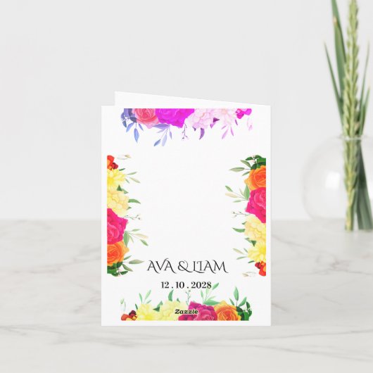 Folded Card, Modern Elegant, Editable Names 招待状 (裏面)