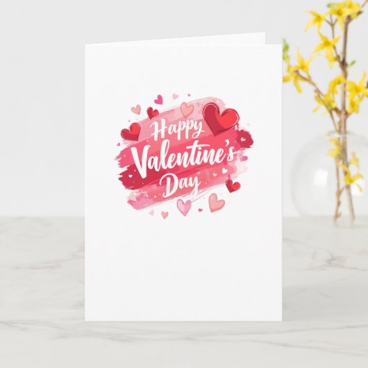 Folded Card Valentine's Day BrushstrokeStyleBlank カード (黄色い花)