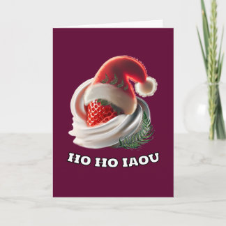 Folded Christmas Card Strawberry Cream NZ Fern  カード