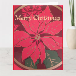 Folded Christmas Poinsettia - Greeting Card サンキューカード