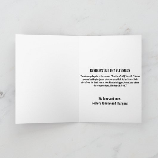 Folded Easter Greeting Card カード (内部)