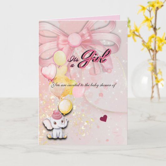 Folded Elephant Card カード (黄色い花)