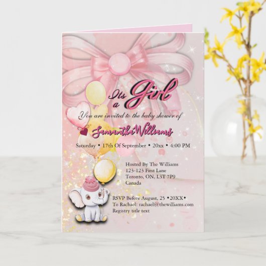 Folded Elephant Card カード (黄色い花)