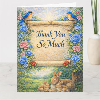 Folded Floral Thank You Card with Scripture サンキューカード