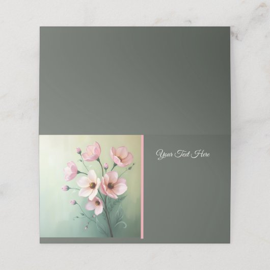 Folded Floral Wedding Place Holder プレイスカード (外部開封)